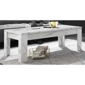 Corvi Wooden Coffee Table In White Marble Effect