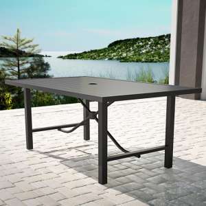 Crook Outdoor Paloma Metal Dining Table In Charcoal Grey