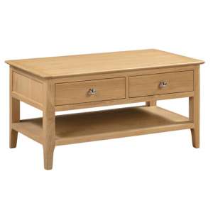 Callia Coffee Table In Oak With 2 Drawers