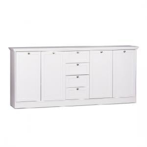 Country Sideboard In White With 4 Doors And 4 Drawers