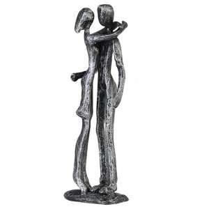 Couple Iron Design Sculpture In Antique Silver