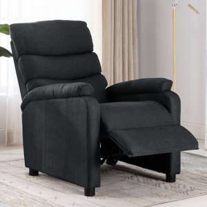Courtenay Polyester Fabric Recliner Chair In Dark Grey
