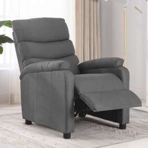 Courtenay Polyester Fabric Recliner Chair In Light Grey