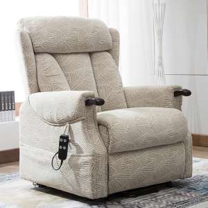 Covent Fabric Electric Riser Recliner Chair In Cream