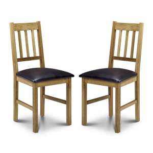 Calliope Wooden Dining Chair In Oiled Oak Finish In A Pair