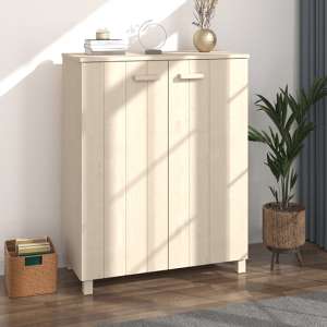 Coyne Pinewood Shoe Storage Cabinet With 2 Doors In Honey Brown