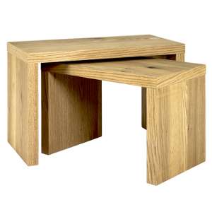 Creek Wooden Set Of 2 Side Tables In Oak