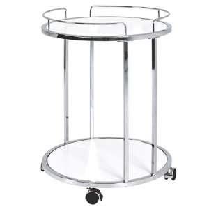 Creek Wooden Side Table On Castors In White And Chrome