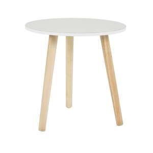 Creek Wooden Side Table With Undershelf In White And Natural