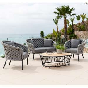 Crod 2 Seater Sofa Set With Robble Coffee Table In Light Grey