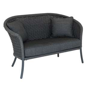 Crod Outdoor Curved Top 2 Seater Sofa With Cushion In Grey