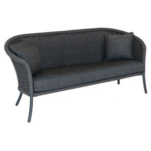 Crod Outdoor Curved Top 3 Seater Sofa With Cushion In Grey
