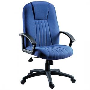 Cromer Home Office Chair In Blue Fabric With Castors