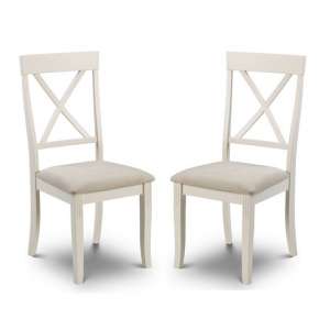 Dagan Wooden Dining Chairs In Ivory Laquered In A Pair