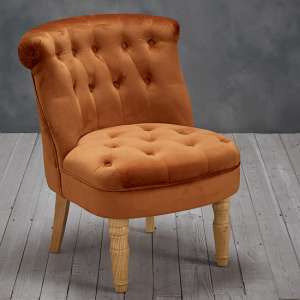 Culgaith Linen Fabric Boudoir Style Chair In Orange