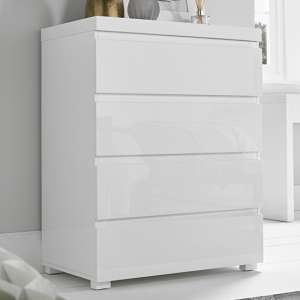 Puto Chest Of Drawers In White High Gloss With 4 Drawers