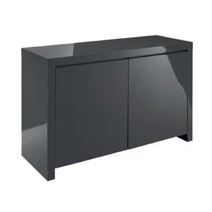 Puto Modern Sideboard In Charcoal High Gloss With 2 Doors