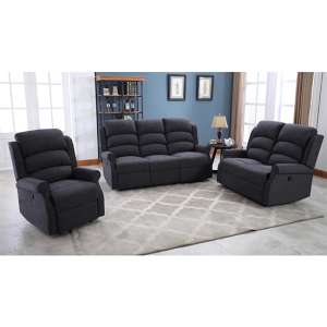 Curtis Fabric Electric 3 Seater And 2 Armchair In Grey