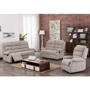 Curtis Fabric Recliner Sofa Suite In Natural