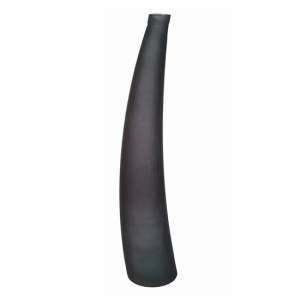 Curving Glass Large Decorative Vase In Anthracite And Grey