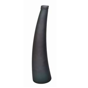 Curving Glass Medium Decorative Vase In Anthracite And Grey