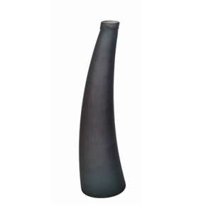 Curving Glass Small Decorative Vase In Anthracite And Grey