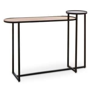 Cusco Smoked Mirror Glass Top Console Table With Black Frame