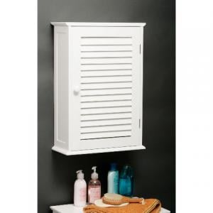 Custom Wooden Bathroom Wall Cabinet In White With 1 Door