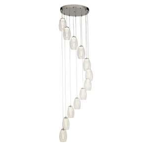 Cyclone Multi Drop 12 Pendant Light In Chrome With Clear Glass