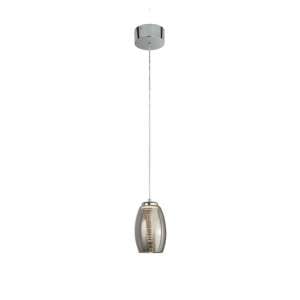 Cyclone Wall Hung 1 Pendant Light In Chrome With Smoked Glass