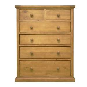 Cyprian Wooden Chest Of Drawers In Chunky Pine With 6 Drawers