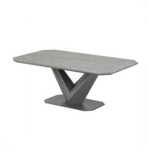 Bacton Coffee Table In Grey Matt And Ceramic With Steel Frame