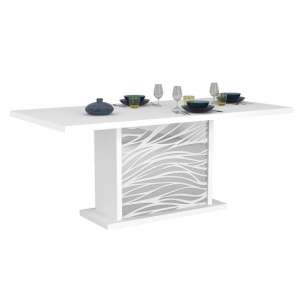 Dabria Extending Dining Table In White Gloss Lacquered