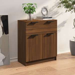 Daizy Wooden Sideboard With 2 Doors 1 Drawer In Brown Oak