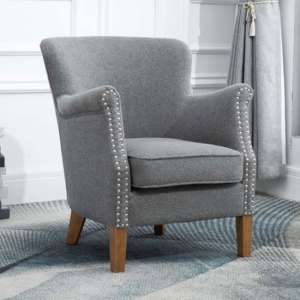 Dakota Fabric Upholstered Armchair In Dark Grey