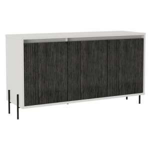 Dunster Wooden Sideboard In White And Carbon Grey
