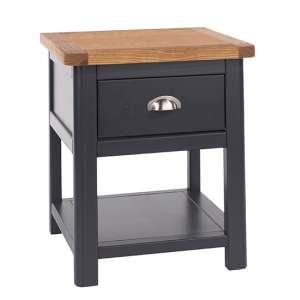 Dallon Wooden Bedside Cabinet With 1 Drawer In Midnight Blue