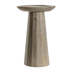 Danwoy Wooden Round Side Table In White Wash