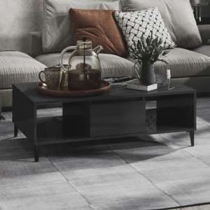 Danya Rectangular High Gloss Coffee Table In Grey