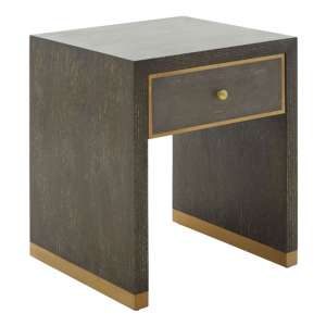 Daqing Wooden Side Table With 1 Drawer In Shagreen Effect