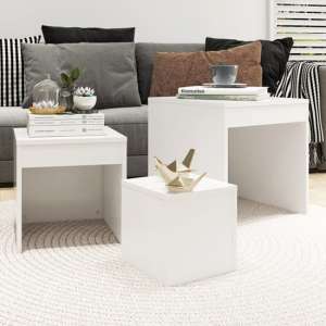 Darice Wooden Nest Of 3 Tables In White