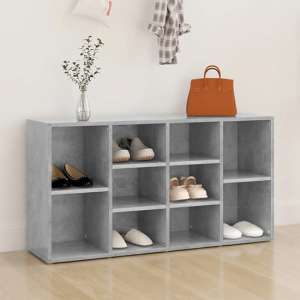 Darion Shoe Storage Bench With 10 Shelves In Concrete Effect