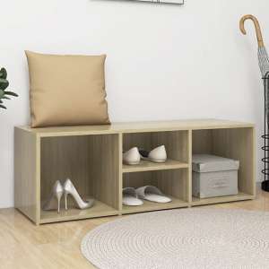 Darion Shoe Storage Bench With 4 Shelves In Sonoma Oak