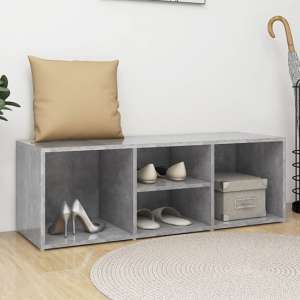 Darion Shoe Storage Bench With 4 Shelves In Concrete Effect