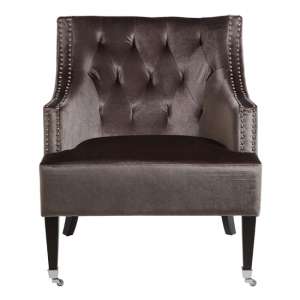 Darligo Velvet Upholstered Armchair In Grey