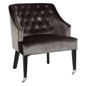 Darwo Upholstered Velvet Armchair In Grey