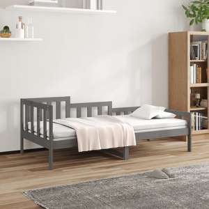 Davey Solid Pinewood Single Day Bed In Grey