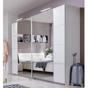 Davos Sliding Robe Wardrobe in Alpine White With Lights