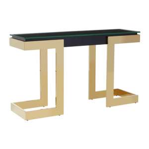 Bibha Glass Console Table With Gold Base     