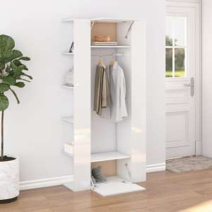 Deion High Gloss Hallway Storage Cabinet In White